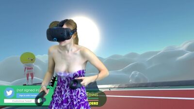 Девушка Случайно Показала Сиськи , играя в HTC Vive