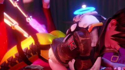 Tracer getting dildo machined + Widow, Part1.Overwatch
