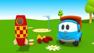 Мультики про машинки Грузовичок Лёва. Лёва Малыш и Ракета. 3D конструктор