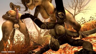 3D Fallout Porn by Kasdaq | Futanari Deathclaws Double Penetratation Argonian girl Skyrim R34 Rule34 Furry Porn Yiff Scalie | Ro