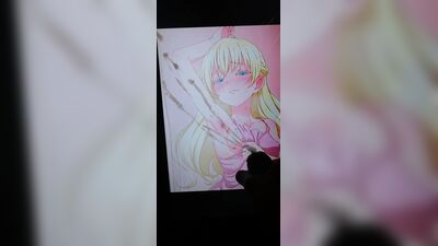 Cum on olivia's armpit (asobi asobase) bukkake sop