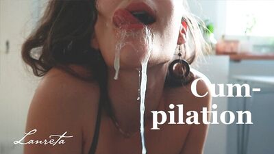 Подборка камшотов в рот и на язык, огромные порции густой спермы - Lanreta