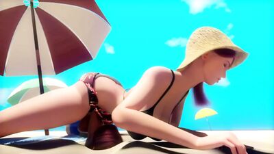 3D хентай футанари - Lion - головка в песке