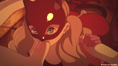 Ann Takamaki - gangbang; oral sex; minet; blowjob; deepthroat; facefuck; threesome; orgasm; 3D sex porno hentai; [Persona 5]