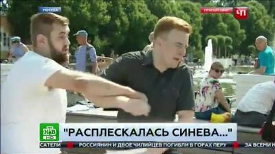 Десантник ударил кулаком по лицу корреспондента в прямом эфире [Рифмы и Пани]