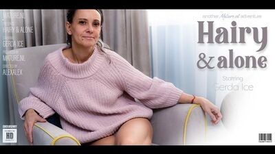 Gerda Ice (52) - 52 year old hairy Gerda Ice playing with her pussy [24-08-2021]